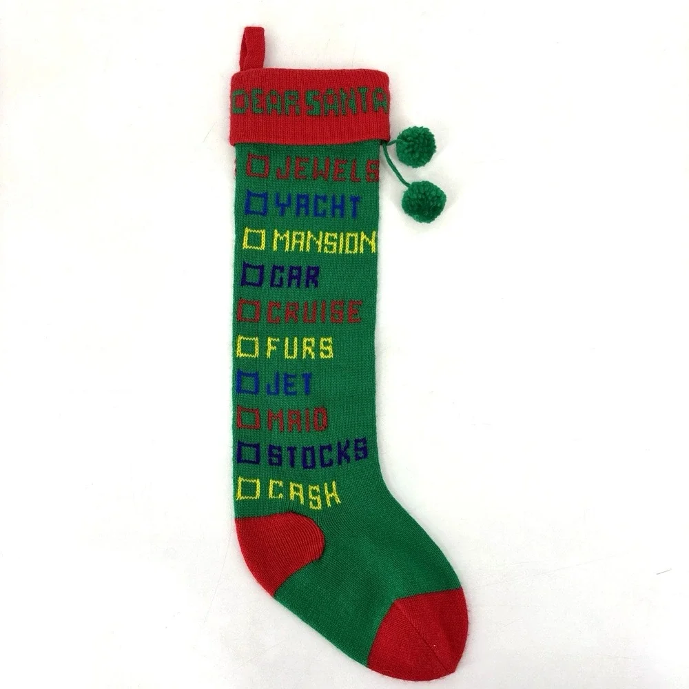 Dept 56 Dear Santa Checklist Knit Christmas Stocking 21